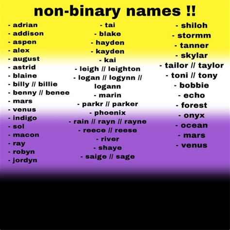 names for non binary people