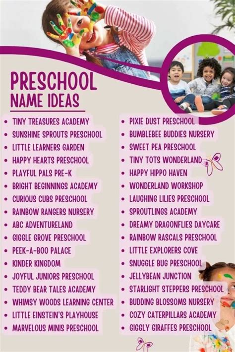 Names For Nursery Classes