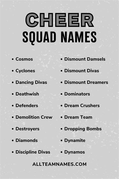 names of the squad