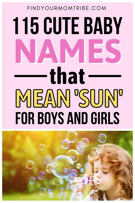 names that mean sunshine for boys