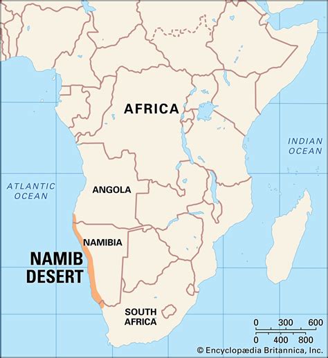 namib desert on world map