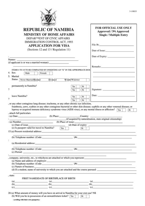 namibia visa form