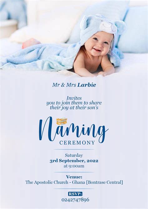 Naming Ceremony Invitation Message