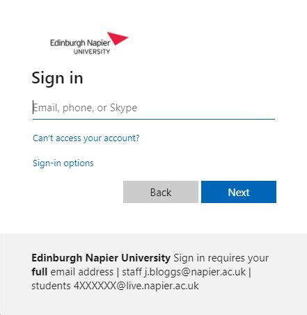 napier university sign in