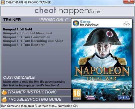 napoleon total war trainer v1.0.0