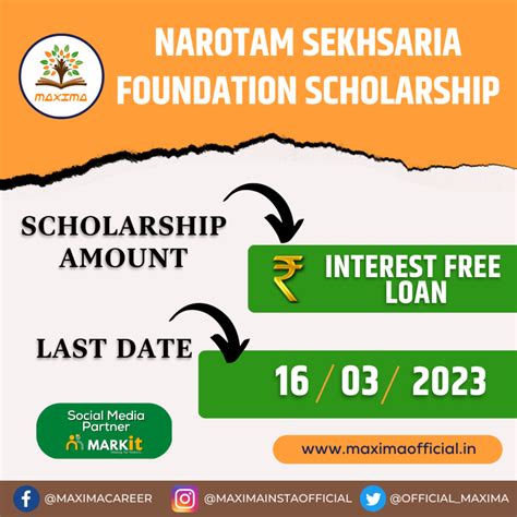 Apply Online Narotam Sekhsaria Scholarship 2021 Eligibility, Date