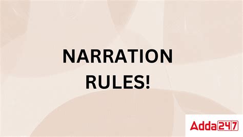 narration rules chart with examples