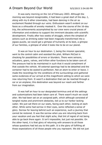 narrative essay igcse examples