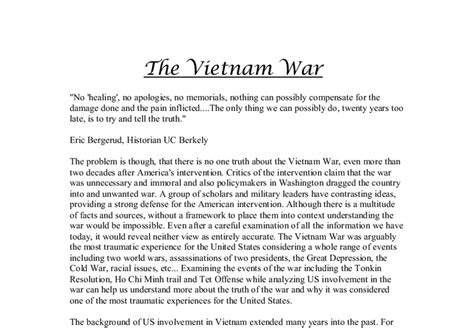 narrative essay on vietnam war