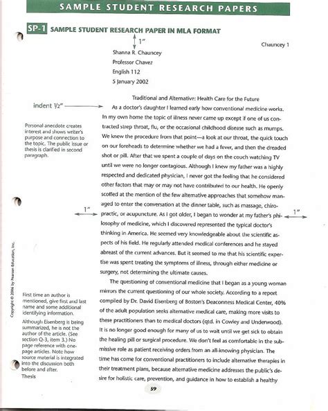 narrative format example apa