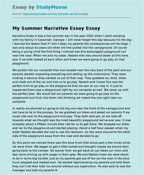 narrative introduction examples for students