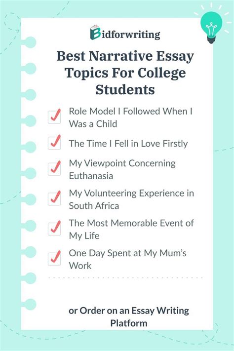 narrative topics for college students