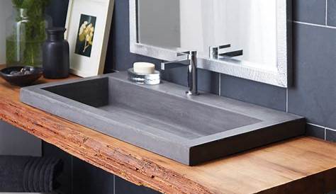 Rectangular White Ceramic Trough Drop In Sink | Trough sink bathroom