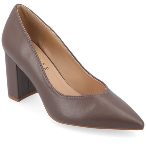 Narrow Block Heel Pumps