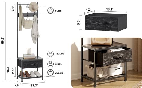 Narrow Coat Stand With Storage
