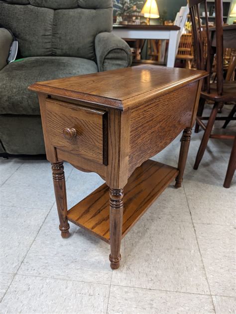 Narrow End Table Oak