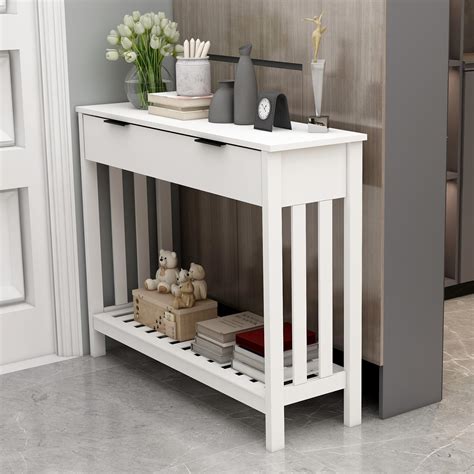 Narrow Hallway Table White