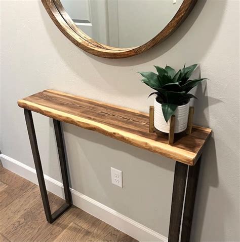 Narrow Live Edge Console Table