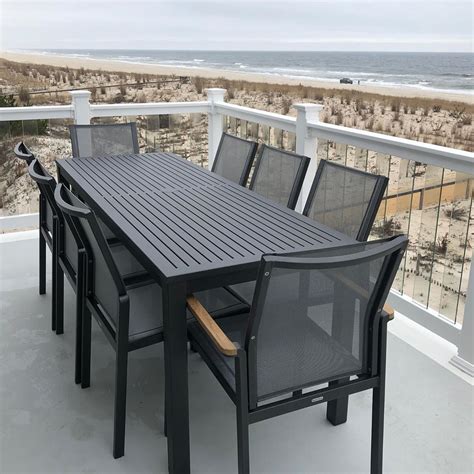 Narrow Patio Dining Table Set