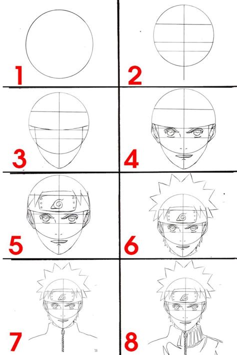 How to Draw Obito Uchiha Face from Naruto printable step