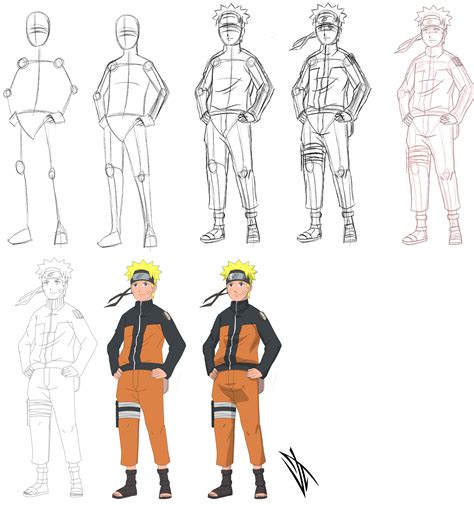 naruto drawing step by step