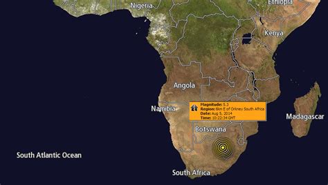 nasa bbc news earthquake south africa