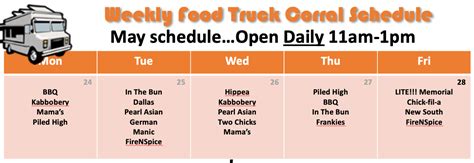 nasa food truck corral schedule