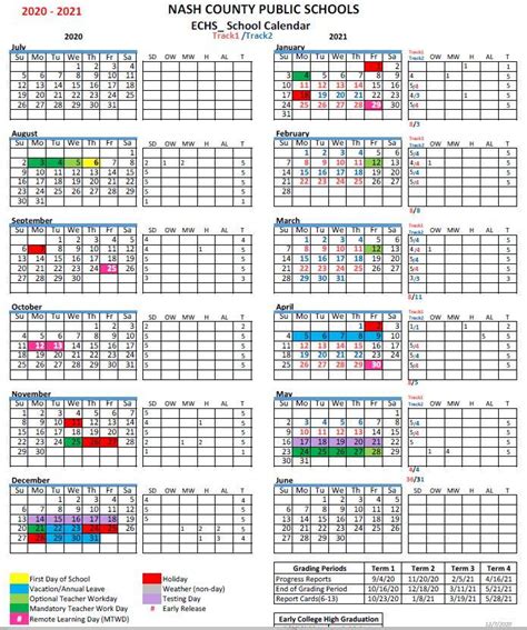 Nash County Public Schools Calendar
