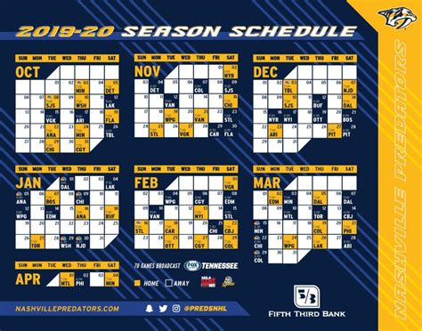 nashville predators schedule home games