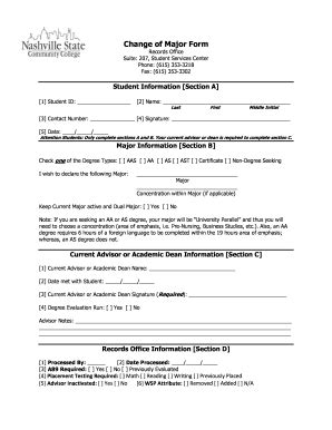 nashville state community college forms