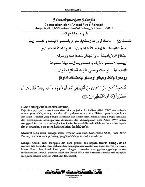 naskah khutbah jumat pdf