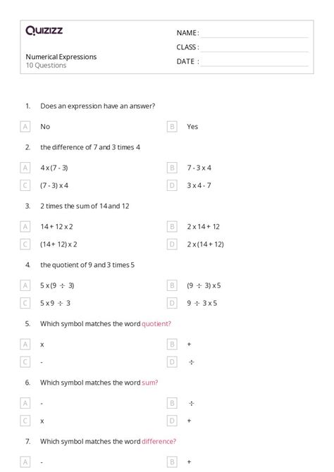 Nat 4 Maths Worksheets