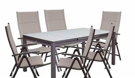 Naterial Table De Jardin Extensible Allure Gris Rayé Poivre Et