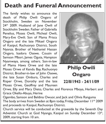 nation newspaper obituaries kenya