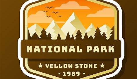 Crater Lake National Park Logo Vector Vintage Illustration Design Stock