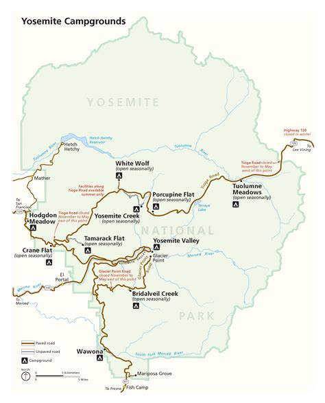 National Park Yosemite Map