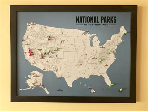 National Parks Map Push Pin