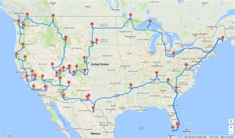 National Parks Map Road Trip