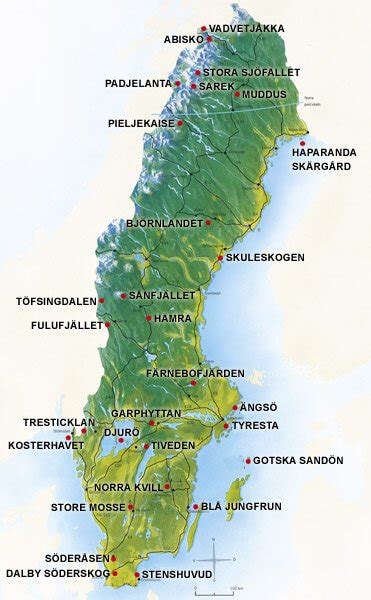 National Parks Sweden Map