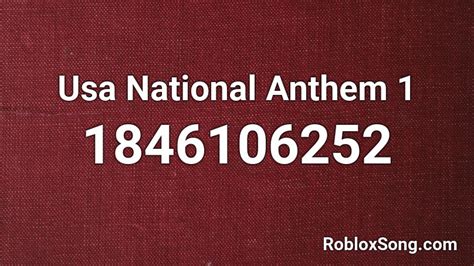 national anthem roblox id code