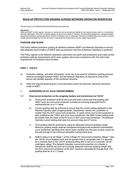 national grid policy paper