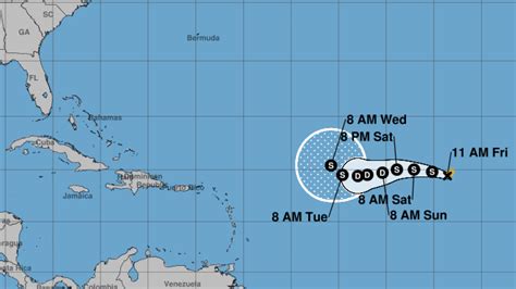 national hurricane center 5 day atlantic map