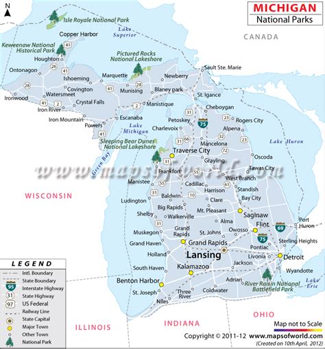 national parks in michigan list map