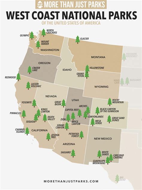 national parks on the west coast of usa