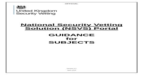 national security vetting portal