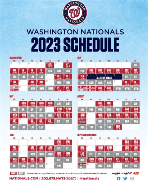 nationals schedule 2023 release date