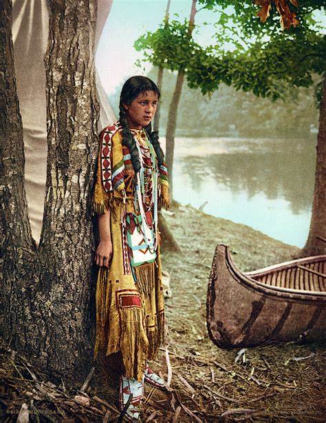 Native American woman and nature