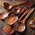 natural wooden kitchen utensils