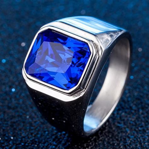 natural blue sapphire ring for men
