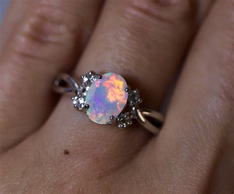 Natural Opal Engagement Rings - Riccda